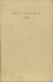 Acta Classica: Proceedings of the Classical Association of South Africa, vol. 01, (1958). 